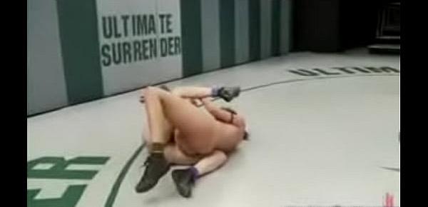  Two hot girls wrestle to see who gets fucked by the other